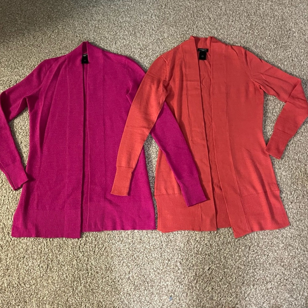 Bundle of 2 Ann Taylor Cardigan XSP Magenta and Orange